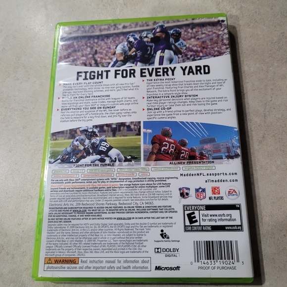 XBOX Live 360 NFL Madden 10 EA Sports Football Video Game - Picture 4 of 5